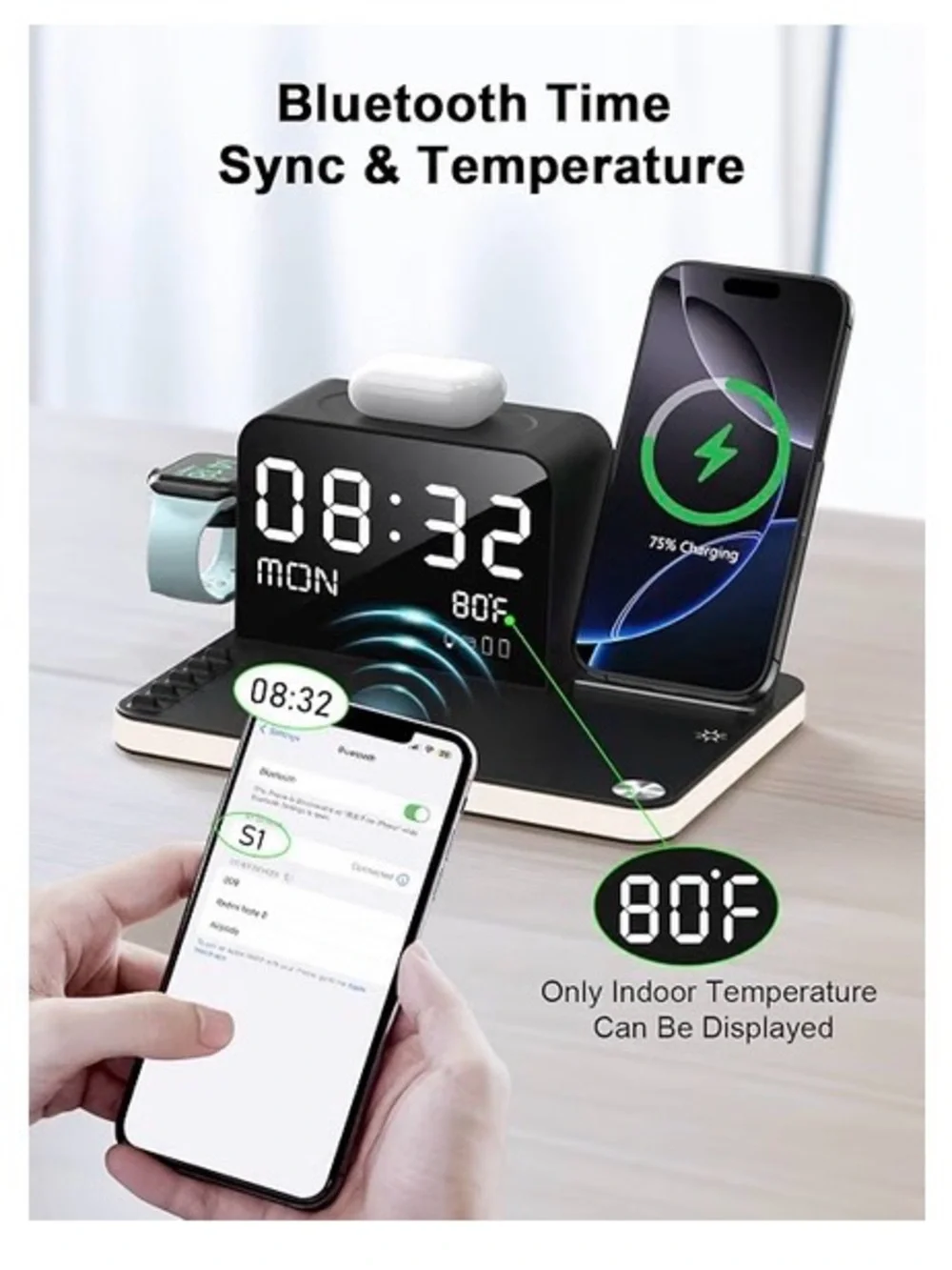 7-in-1 Wireless Charging Station for Multiple Devices, Wireless Charger.New